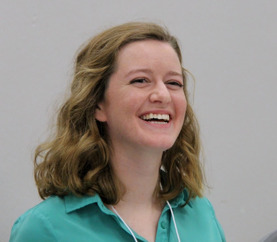 Beth Adams smiles as she is introduced during her panel at the Phi Alpha Theta regional conference in Martin on April 1, 2017.