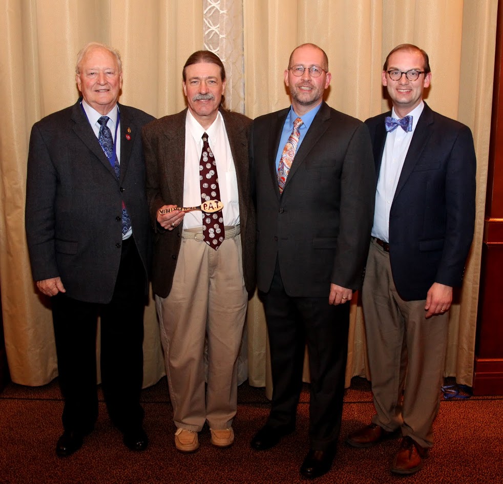 Members of the executive committee of Phi Alpha Theta at the start of the society's 2018-2020 biennium are (left to right) Drs. Graydon Tunstall (executive director), Clayton Drees (president), Jochen Burgtorf (chair, advisory board), and Jacob Blosser (vice president).