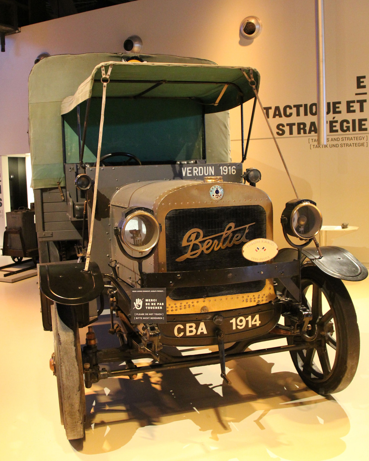 A French Berliet CBA truck is one of the vehicles on exhibit at the Great War Museum in Meaux, France. The majority of trucks used to supply French forces during the 1916 Battle of Verdun, using a single communication road (the 