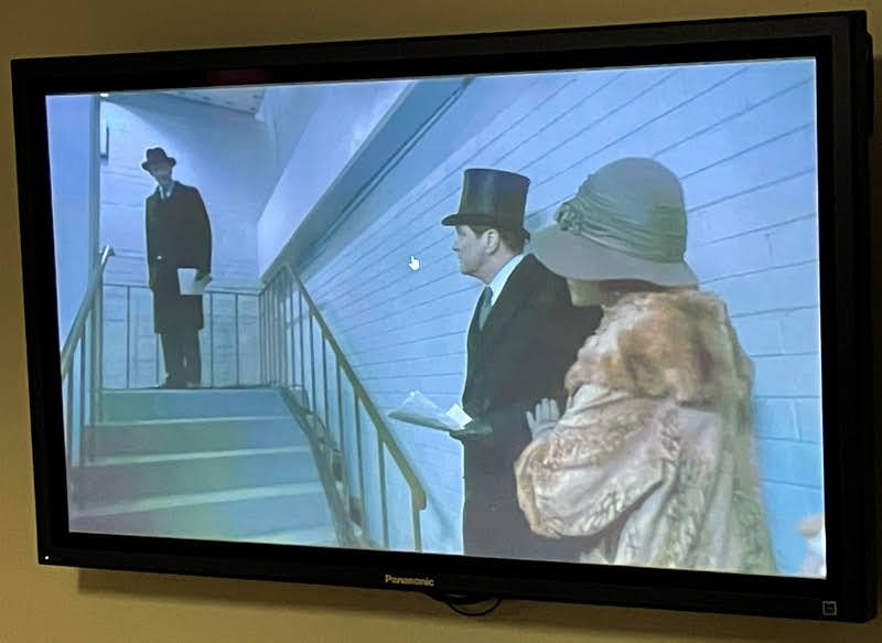 The movie the history club chose to watch on May 5, 2022, was THE KING'S SPEECH, a frame of which is shown in this photo. Photo by Henry Allen