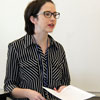 Delta-Psi chapter member Lauren Butler delivers her paper on "The History of Dance in the 20th Century" at the Phi Alpha Theta conference at Belmont University on March 30, 2019.