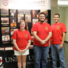 History student organization officers represent the history department at Union's Student Organizations Fair on August 17. They are (left to right) Rutledge Honorary History Club President Kathryn Mitchell, Phi Alpha Theta President Nicholas Hancock, and Phi Alpha Theta Vice President Allen Bradley.