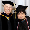 Graduating history major Ashton Hostetler (right) stands with Dr. Stephen Carls prior to Union University's fall commencement services at West Jackson Baptist Church on December 12, 2015.