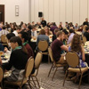 Attendees at the Phi Alpha Theta convention in Orlando, Florida, enjoy food and fellowship at the Presidential Banquet on January 9, 2016.