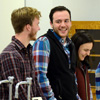 New Phi Alpha Theta members relax after taking the society's membership oath at the Delta-Psi chapter's spring plenary meeting on February 22, 2016. They are (left to right) Seth Reid, Jeremy Ebert, Alexandra Martin, Kelsea DuVall, and Lauren Geary. Photo by Elizabeth Wilson