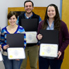 New Delta-Psi chapter members show off their Phi Alpha Theta membership certificates at the chapter's spring plenary meeting on February 22, 2016. They are: (left to right) Seth Reid, Alexandra Martin, Kelsea DuVall, Jeremy Ebert, and Lauren Geary. Photo by Elizabeth Wilson