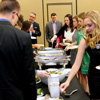 Attendees at the History Department Awards Banquet on May 5, 2016, go through the buffet line. Student Ali Renckens is at the front on the right.