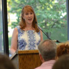Angie Baker Nichols answers a question about public history at the History Department Awards Banquet on May 5, 2016. Photo by Mikalla Cotton