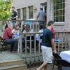 Attendees enjoy a lighthearted conversation at the Phi Alpha Theta/History Department cookout on May 13, 2016. They are (starting on the left, going clockwise) Elizabeth Adams, Olivia Winters, Kathryn Mitchell, Jessica Barton, Lauren Geary, Jordan Sellers, and Dr. David Thomas.