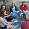 Savannah German (left) and Hannah Conway enjoy the beautiful weather at the Phi Alpha Theta cookout on May 13, 2016.