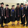 Dr. Stephen Carls (right) stands with graduating members of Phi Alpha Theta prior to Union University's commencement services on May 21, 2016. The students are (left to right) Nicholas Hancock, Lauren Geary, Hannah Conway, Olivia Winters, and Allen Bradley.