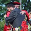History major Nicholas receives congratulations from President Samuel W. Dub Oliver after receiving his diploma at Union University's commencement exercises on May 21, 2016.