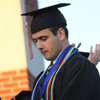 Phi Alpha Theta member Allen Bradley waits in line to receive his bachelor's degree at Union University's commencement services on May 21, 2016.