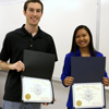 Luke Adkins and Katherine Cheshire display their Phi Alpha Theta membership certificates following the Delta-Psi chapter's induction ceremony on September 13, 2016. Photo by Elizabeth Wilson
