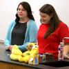 Delta-Psi chapter Vice President Kathryn Mitchell (left) and President Jordan Sellers prepare to begin the business session of the Phi Alpha Theta fall plenary meeting on September 13, 2016. Photo by Elizabeth Wilson