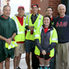 Union's Phi Alpha Theta volunteers at the Racing So They Can Ride event on September 17, 2016 include (left to right) Dr. Henry Allen, Robert Briley, Stephen Lewoczko, Kathryn Mitchell, Luke Adkins, and Dr. Stephen Carls.