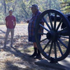 Malcom Wilcox (right) talks about the Civil War battle that took place at Salem Cemetery in December, 1862, during the history department's community service project at the site on November 1, 2016. Photo by Elizabeth Wilson