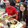 Phi Alpha Theta members Robert Briley and Jordan Sellers take time for a photo at the Jackson Old Hickory Rotary Club Pancake Breakfast on March 18, 2017.