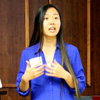 Katherine Cheshire presents a talk on “A Quantitative Analysis Concerning Race Relations” at the Union University Scholarship Symposium on April 25, 2017.