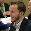 Seth Reid enjoys a lighthearted moment at the history awards banquet on May 4, 2017. Photo by Janelle Vest