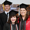 Graduating history majors and Phi Alpha Theta members pause for a photo prior to Union University's spring graduation on May 20, 2017. They are: (front row, left to right) Kathryn Mitchell, Priscilla Porter, and Emily Littleton; (back row, left to right) Jeremy Ebert, Luke Parrett, Jeff Williams, and Stephen Lewoczko.