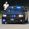 A City of Jackson police car guides the lead runner in the “Racing So They Can Ride” races on September 16, 2017.