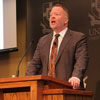 Dr. Bruce Gordon, Titus Street Professor of Ecclesiastical History at Yale Divinity School, lectures on “John Calvin's INSTITUTES OF THE CHRISTIAN RELIGION” on the afternoon of October 19, 2017, as the Carls-Schwerdfeger History Lecturer.