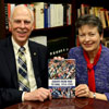 Drs. Stephen and Alice-Catherine Carls hold a copy of the book that they coauthored and that Routledge Press released to the public on November 8, 2017. The book is titled EUROPE FROM WAR TO WAR, 1914-1945. Photo by Kristi Woody