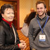Dr. Alice-Catherine Carls and Seth Reid stand together at the start of a Phi Alpha Theta convention luncheon on January 4, 2018.