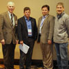 Dr. Stephen Carls (left) stands with other faculty members participating in a “How to Panel: Planning a Successful Regional Conference” at the Phi Alpha Theta convention on January 4, 2018. The other panelists are (left to right) Drs. Christopher Kennedy (Francis Marion University), David Nelson (California Lutheran University), and Robert Kodosky (West Chester University).