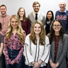 Phi Alpha Theta members stand together at the Delta-Psi chapter's spring plenary meeting on February 27, 2018. They are: (front row, left to right) Robert Briley, Leah Atkins, Ali Renckens, Alex Barger, Katie Allison, and Lauren Butler; (back row, left to right) Dr. Keith Bates, Dr. Henry Allen, Seth Reid, Megan Ledbetter, Luke Sower, Katherine Cheshire, and Dr. Stephen Carls. Photo by Janelle Vest