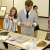 Phi Alpha Theta members enjoy refreshments following their spring plenary meeting on February 27, 2018. They are (foreground, left to right) Alex Barger, Luke Sower, and Ali Renckens. In the background is Leah Atkins.