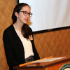 Lauren Butler discusses her paper on “How Instrumental Were Covert Deception Operations to Allied Success in World War II?” as a part of the Arkansas Phi Alpha Theta conference panel called “War and Remembrance: At Home and Abroad” on April 7, 2018.