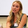 Ali Renckens answers a question about her paper on “From the Coalbin to the Diamond: How Baseball Changed America's Most Segregated City” during a panel titled “Race and the Construction of Community” at the Arkansas Phi Alpha Theta conference in Monticello on April 7, 2018.