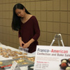 Katherine Cheshire puts a package of cookies in place at the Phi Alpha Theta bake sale near Barefoots Joe on April 11, 2018. Photo by Kristi Woody