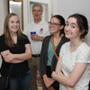 Phi Alpha Theta members have some fun at the start of the 26th Annual Phi Alpha Theta/History Department Cookout at Dr. Stephen Carls's home on May 12, 2018. They are (left to right) Megan Ledbetter, Dr. David Thomas, Katie Allison, and Leah Atkins.