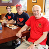 Phi Alpha Theta volunteers enjoy breakfast at Panera Bread in Jackson following the “Racing So They Can Ride” 5k and 10k races on September 15, 2018. They are (left to right) Luke Sower, Lauren Butler, Robert Briley, and Dr. Stephen Carls.