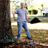Dr. David Thomas puts mulch around a tree at Liberty Garden Park during the Phi Alpha Theta-sponsored Day of Remembrance project there on November 6, 2018. Photo by Kristi Woody