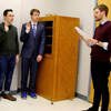 Delta-Psi Chapter Vice President Luke Sower (right) leads the induction ceremony for Phi Alpha Theta initiates on February 26, 2019. The inductees are (left to right) Matthew Latham, Savannah Wright, Tranae Newsome, Addison Osborne, Mac Hazlerig, and Reagan Smith.