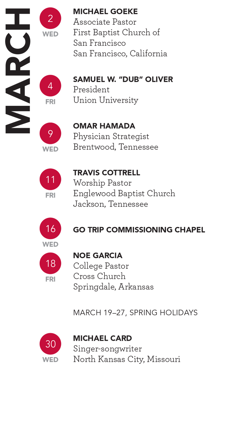 March dates