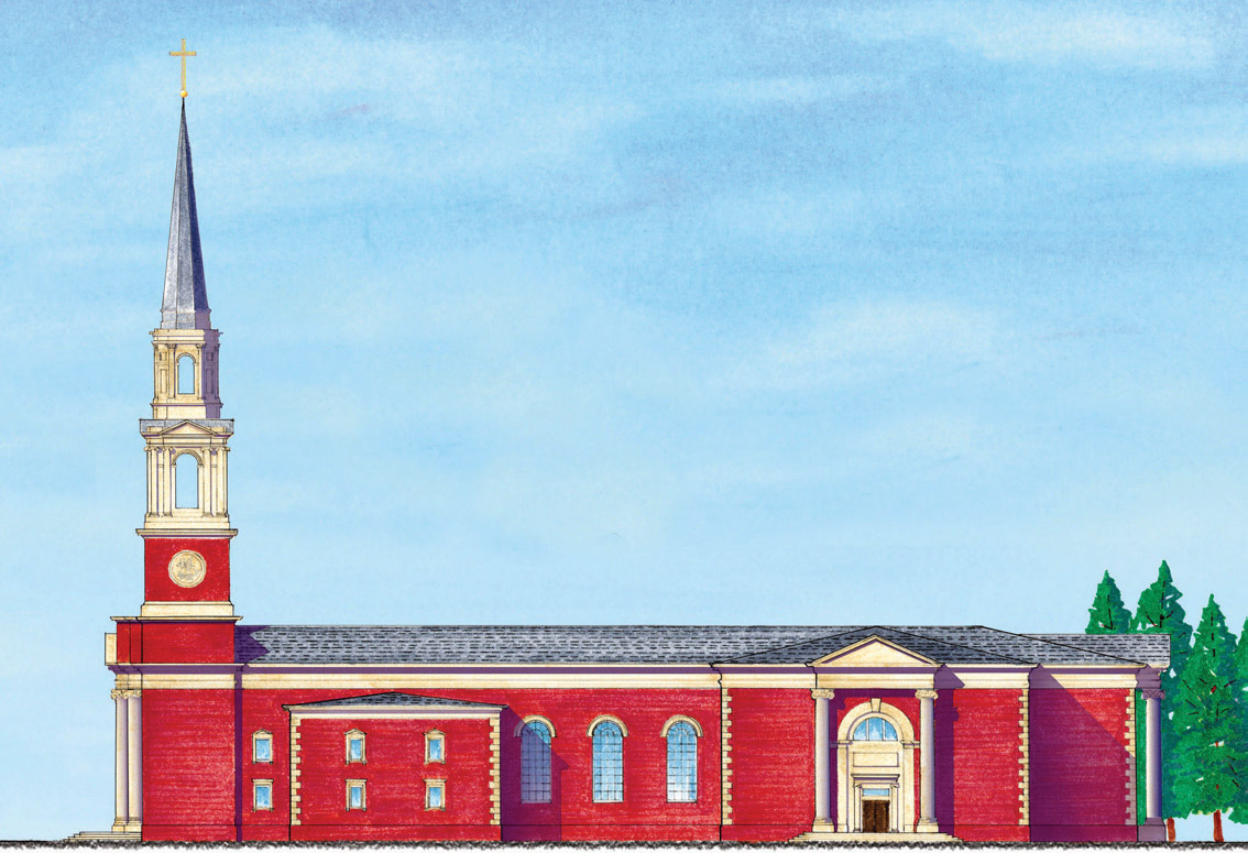 side view of the new chapel