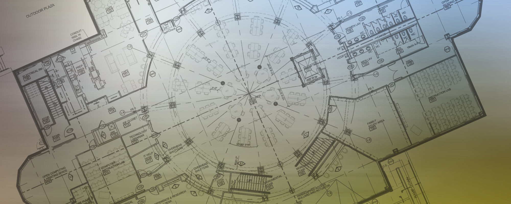 Floor plans for the new library