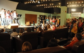 Open Mic Night at Barefoots Joe was one of the activities during Family Weekend Oct. 2-3. (Photo by Morris Abernathy)