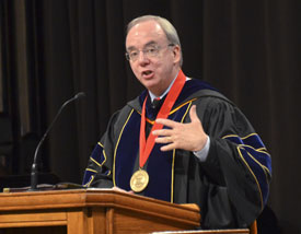 Union President David S. Dockery speaks during the Aug. 24 convocation. (Photo by Morris Abernathy)