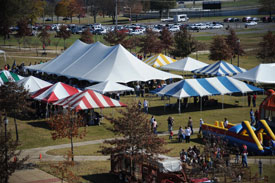 The Great Lawn will be the site for the Homecoming "Arts in the Park" exhibit and the pre-game tailgate party Nov. 6 beginning at 10:30 a.m. (Photo by Morris Abernathy)