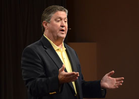 Steve Gaines preaches in a Sept. 7 chapel service at Union. (Photo by Jacob Moore)