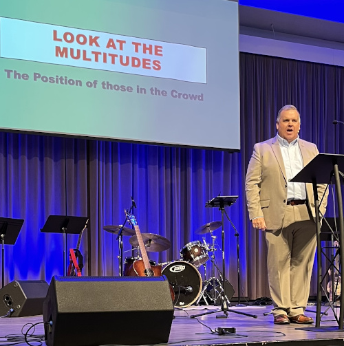 Clay Hallmark preaches during the Sept. 11 West Tennessee Evangelism Rally. (Photo by Ray Van Neste)