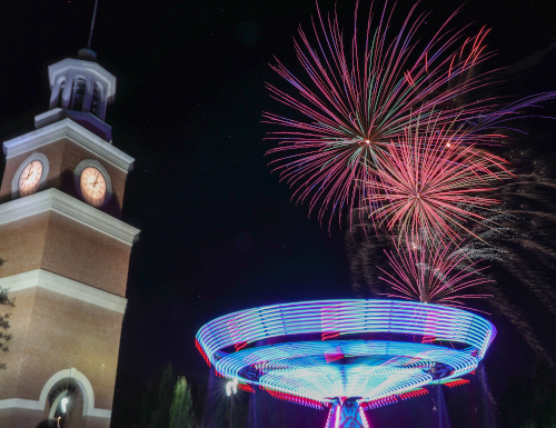 A fireworks show over the Great Lawn on Saturday evening will be one event during Family Weekend Sept. 27-28. (Photo by Karley Hathcock)