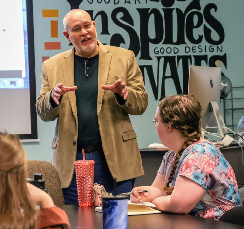 Chris Nadaskay, university professor of art, was one of three professors given emeritus status by trustees. Nadaskay is retiring at the end of the spring 2026 semester. (Photo by Karley Hathcock)