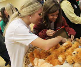 Union University students pack boxes for Operation Christmas Child as part of Union's Campus and Community Day Nov. 5. (Photo by Matt McDaniel)